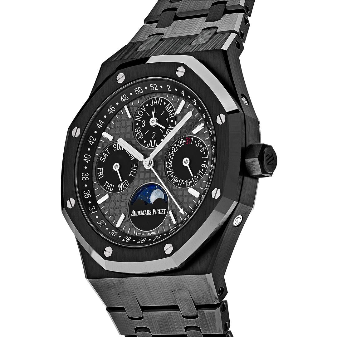 Luxury Watch Audemars Piguet Royal Oak Perpetual Calendar Black Ceramic 26579CE.OO.1225CE.01 Wrist Aficionado