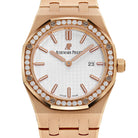Audemars Piguet Royal Oak Quartz 67651OR.ZZ.1261OR.01 'Ladies' Rose Gold White Dial Diamond Bezel Quartz (2015)