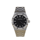 Audemars Piguet Royal Oak Quartz 67651ST.ZZ.D002CR.01 'Ladies' Stainless Steel Black Dial Diamond Bezel (2014)