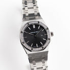 Audemars Piguet Royal Oak Quartz 67651ST.ZZ.D002CR.01 'Ladies' Stainless Steel Black Dial Diamond Bezel (2014)