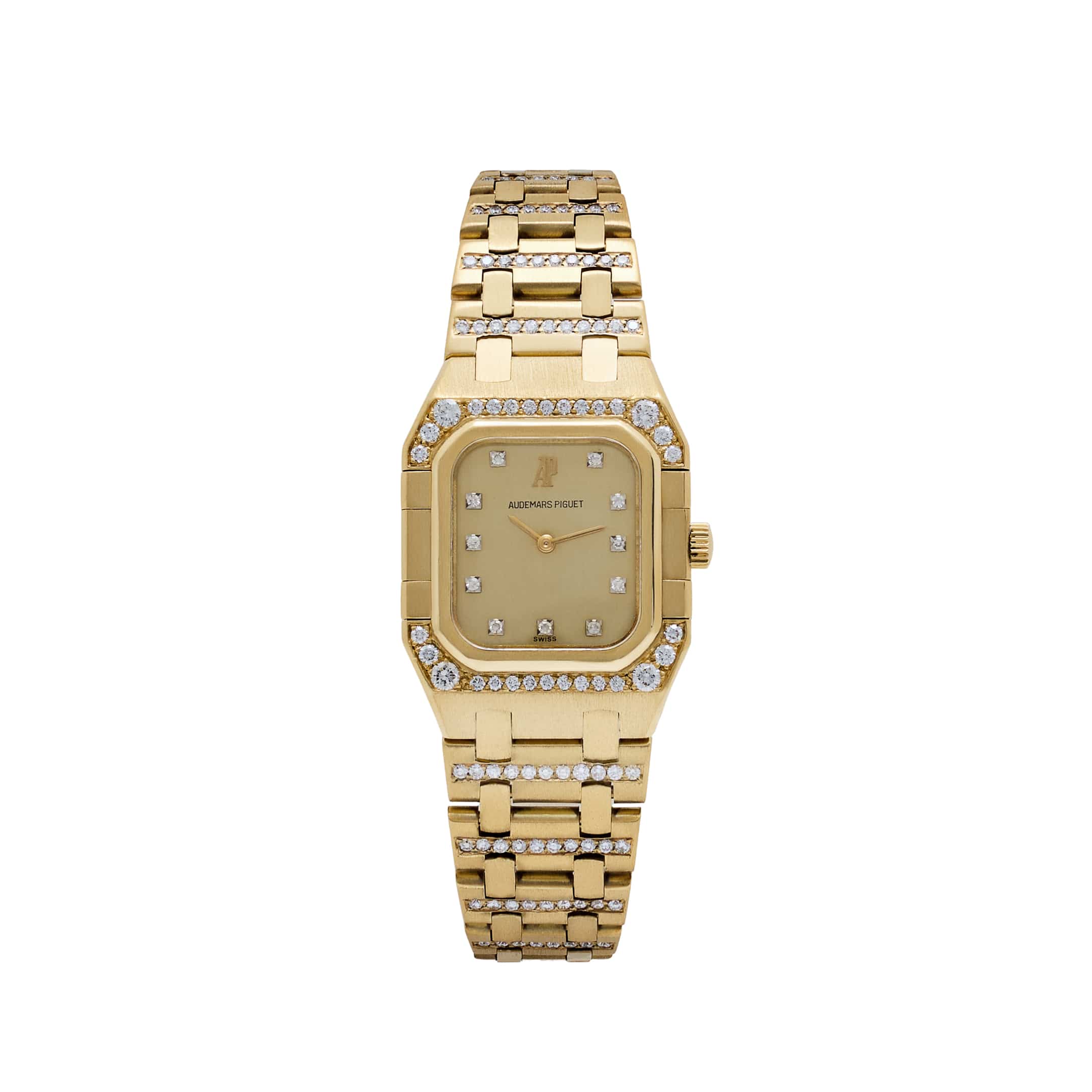 Audemars Piguet Royal Oak Rectangular 6015BA Vintage 'Ladies' Yellow Gold Diamond-Set Quartz (1982)