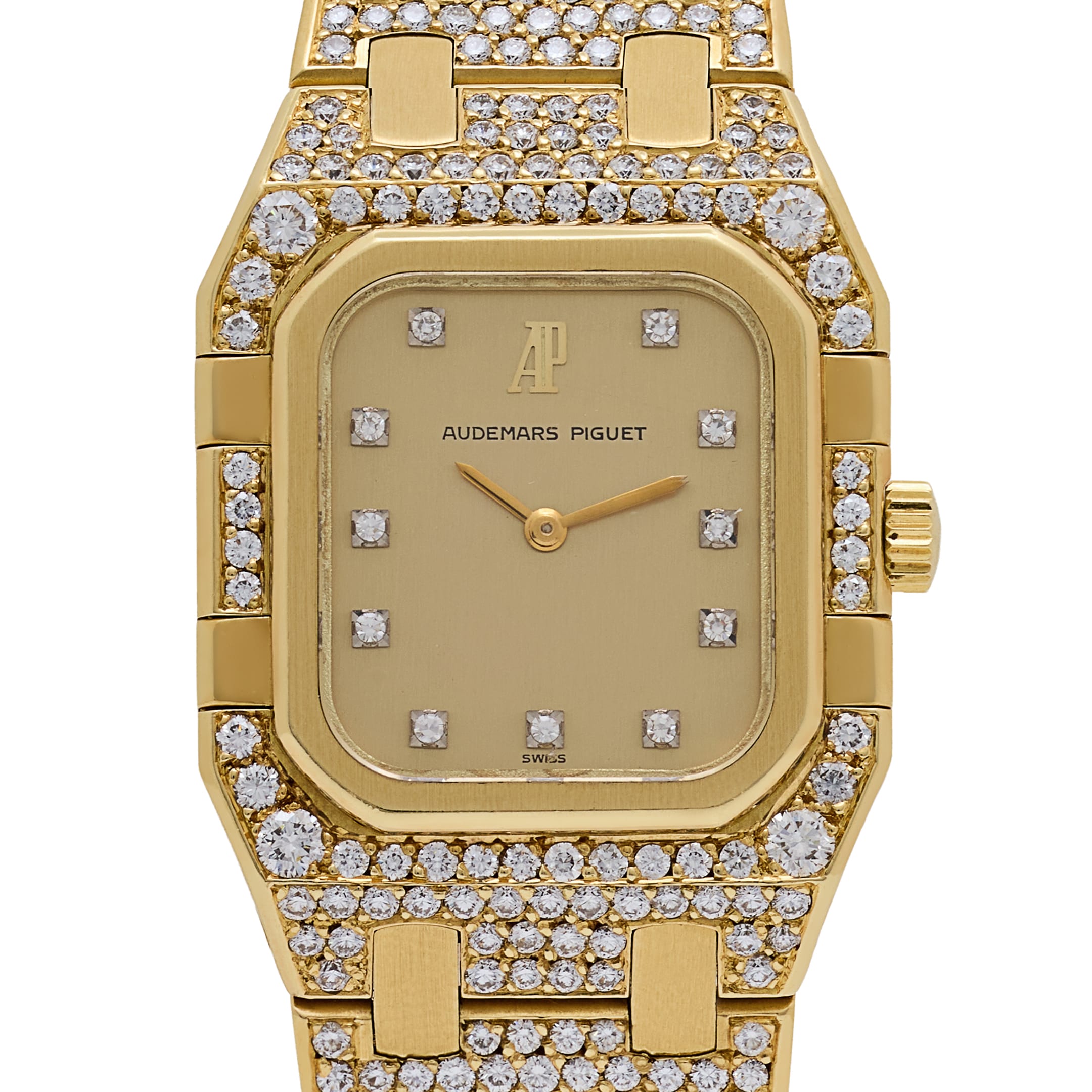 Audemars Piguet Royal Oak Rectangular 6028BA Vintage 'Ladies' Yellow Gold Diamond-Set Quartz (1983)