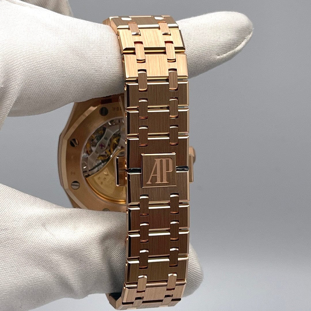 Luxury Watch Audemars Piguet Royal Oak Selfwinding Ladies' Rose Gold Diamond Bezel 15451OR.ZZ.1256OR.03 Wrist Aficionado