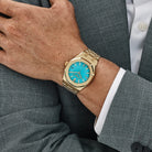 Audemars Piguet Royal Oak Selfwinding 15550BA.OO.1356BA.01 Yellow Gold Blue Turquoise Dial