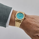 Audemars Piguet Royal Oak Selfwinding 15550BA.OO.1356BA.01 Yellow Gold Blue Turquoise Dial