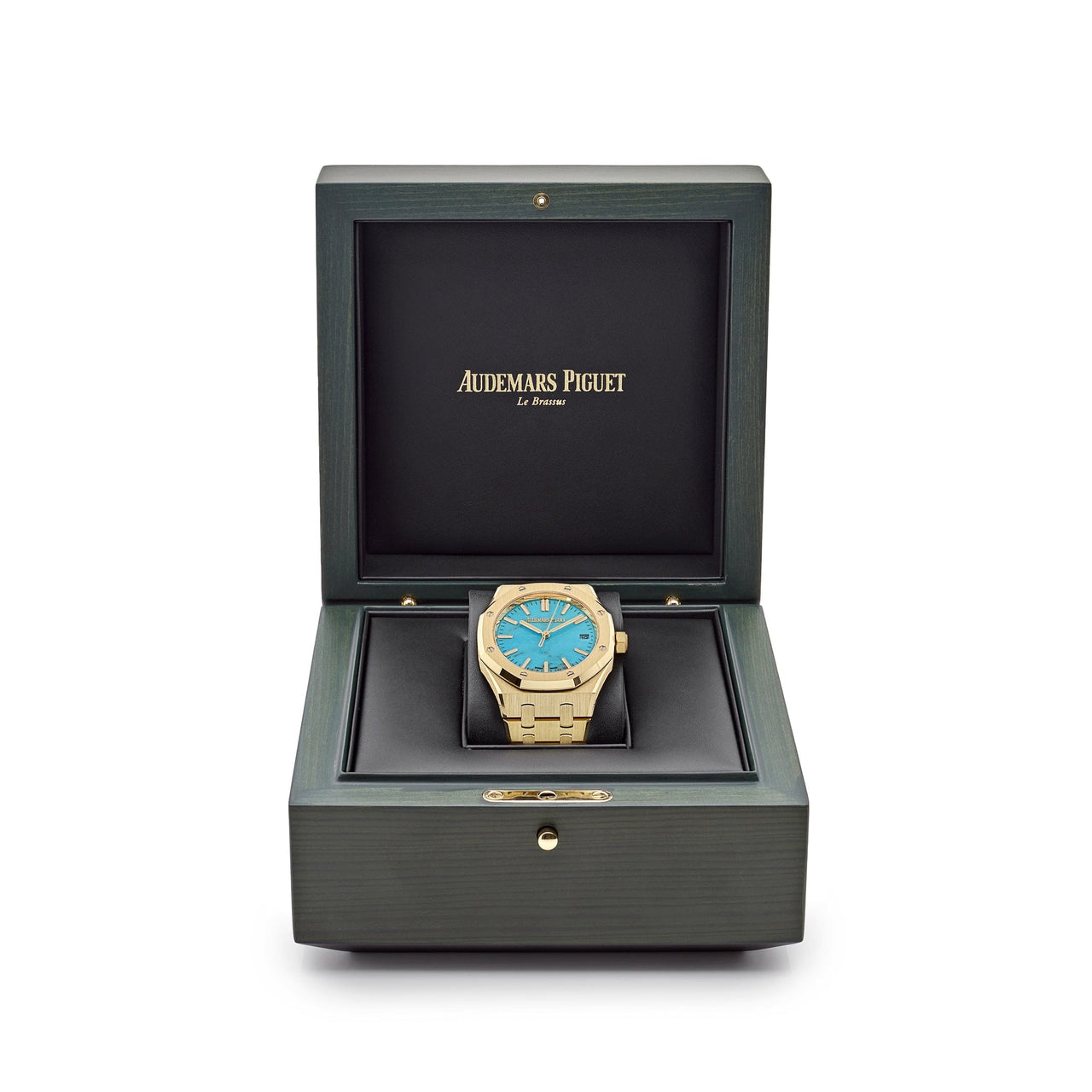 Audemars Piguet Royal Oak Selfwinding 15550BA.OO.1356BA.01 Yellow Gold Blue Turquoise Dial