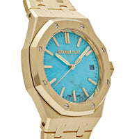 Thumbnail for Audemars Piguet Royal Oak Selfwinding 15550BA.OO.1356BA.01 Yellow Gold Blue Turquoise Dial