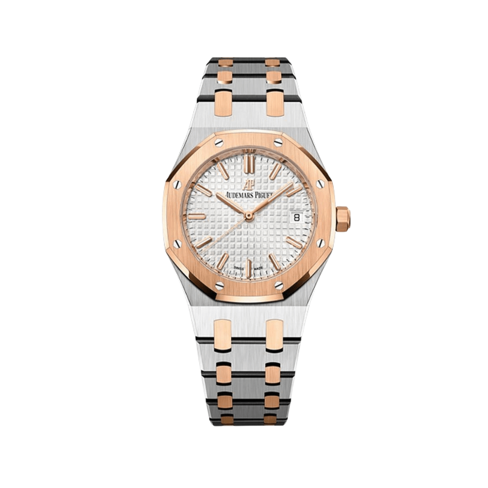 Luxury Watch Audemars Piguet Royal Oak Selfwinding 37mm Two-Tone Silver Dial 15450SR.OO.1256SR.01 Wrist Aficionado