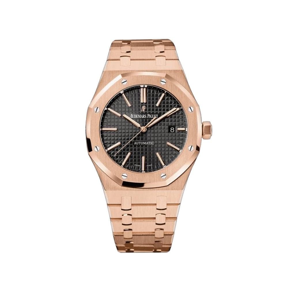 Luxury Watch Audemars Piguet Royal Oak Selfwinding 41mm Rose Gold Black Dial 15400OR.OO.1220OR.01 Wrist Aficionado