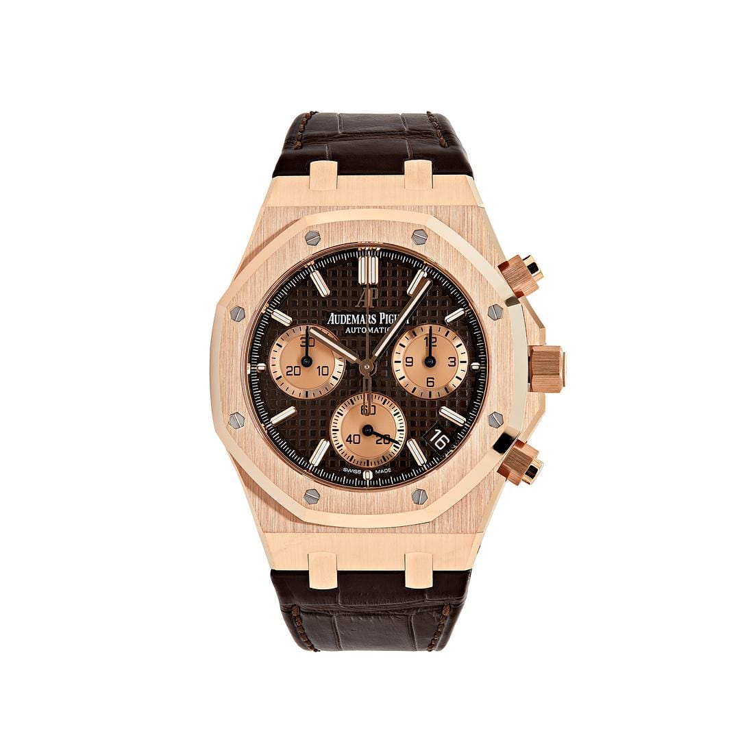Luxury Watch Audemars Piguet Royal Oak Selfwinding Chronograph Rose Gold Brown Dial 26239OR.OO.D821CR.01 Wrist Aficionado
