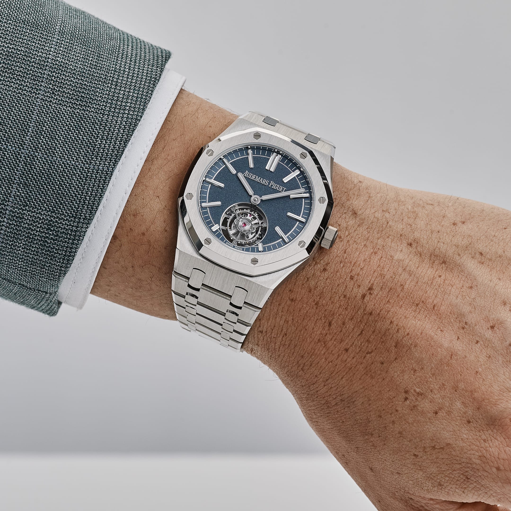 Audemars Piguet Royal Oak Selfwinding Flying Tourbillon 26730TI.OO.1320TI.01 '50th Anniversary' Titanium Blue Dial