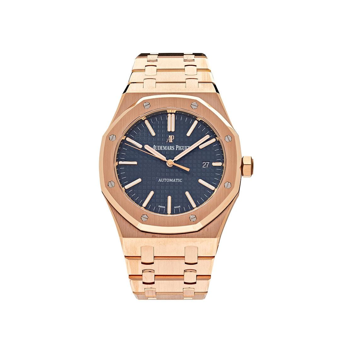 Audemars Piguet Royal Oak Selfwinding Rose Gold Blue Dial 15400OR