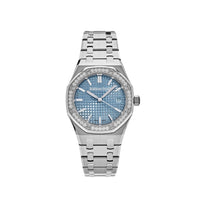 Thumbnail for Audemars Piguet Royal Oak Stainless Steel Blue Dial Diamond Bezel 77451ST.ZZ.1361ST.03 Wrist Aficionado