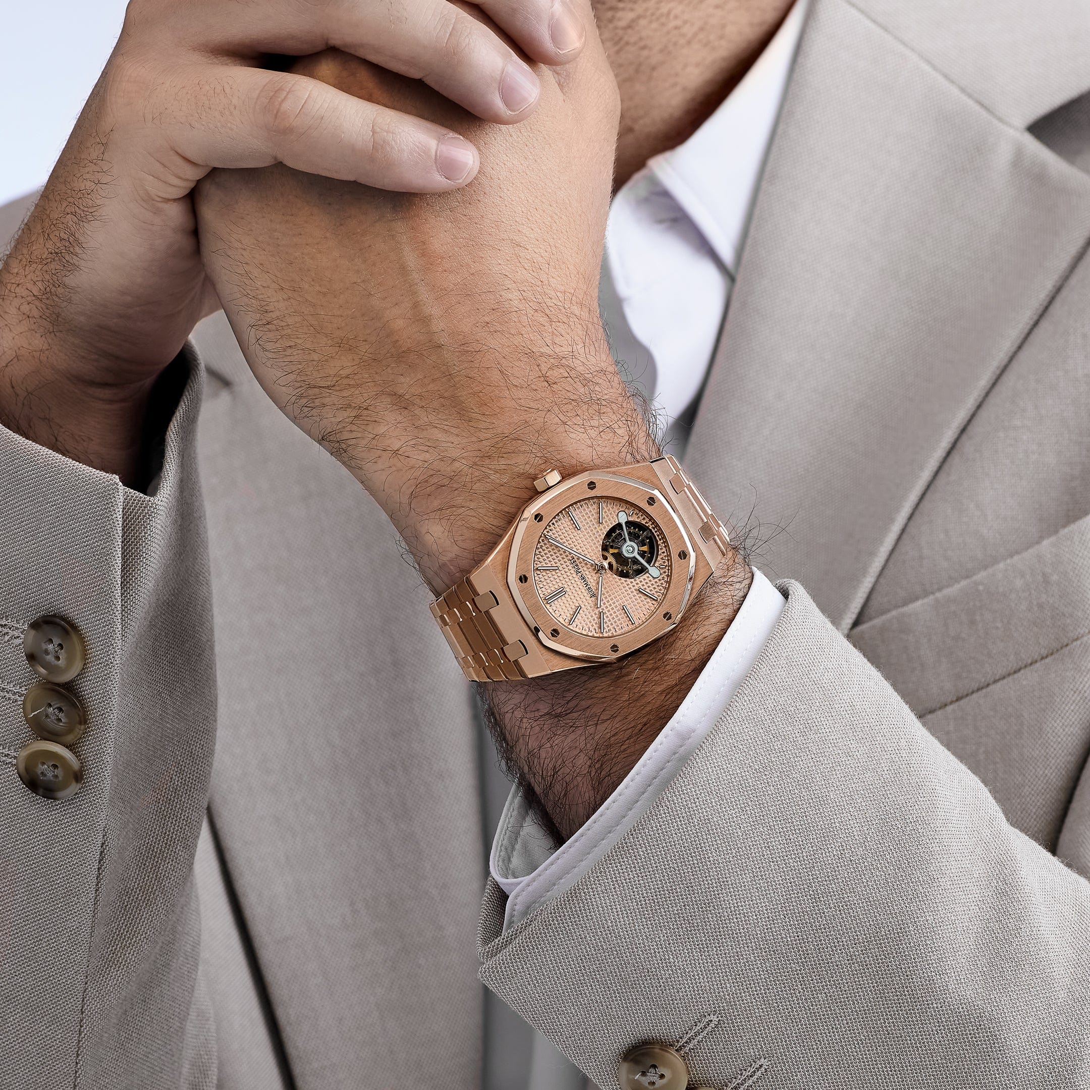 Audemars Piguet Royal Oak Tourbillon 26515OR.OO.1220OR.01 Extra-Thin Rose Gold Pink-Toned Dial (2018)