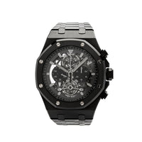 Thumbnail for Luxury Watch Audemars Piguet Royal Oak Tourbillon Chronograph Black Ceramic 26343CE.OO.1247CE.01 Wrist Aficionado