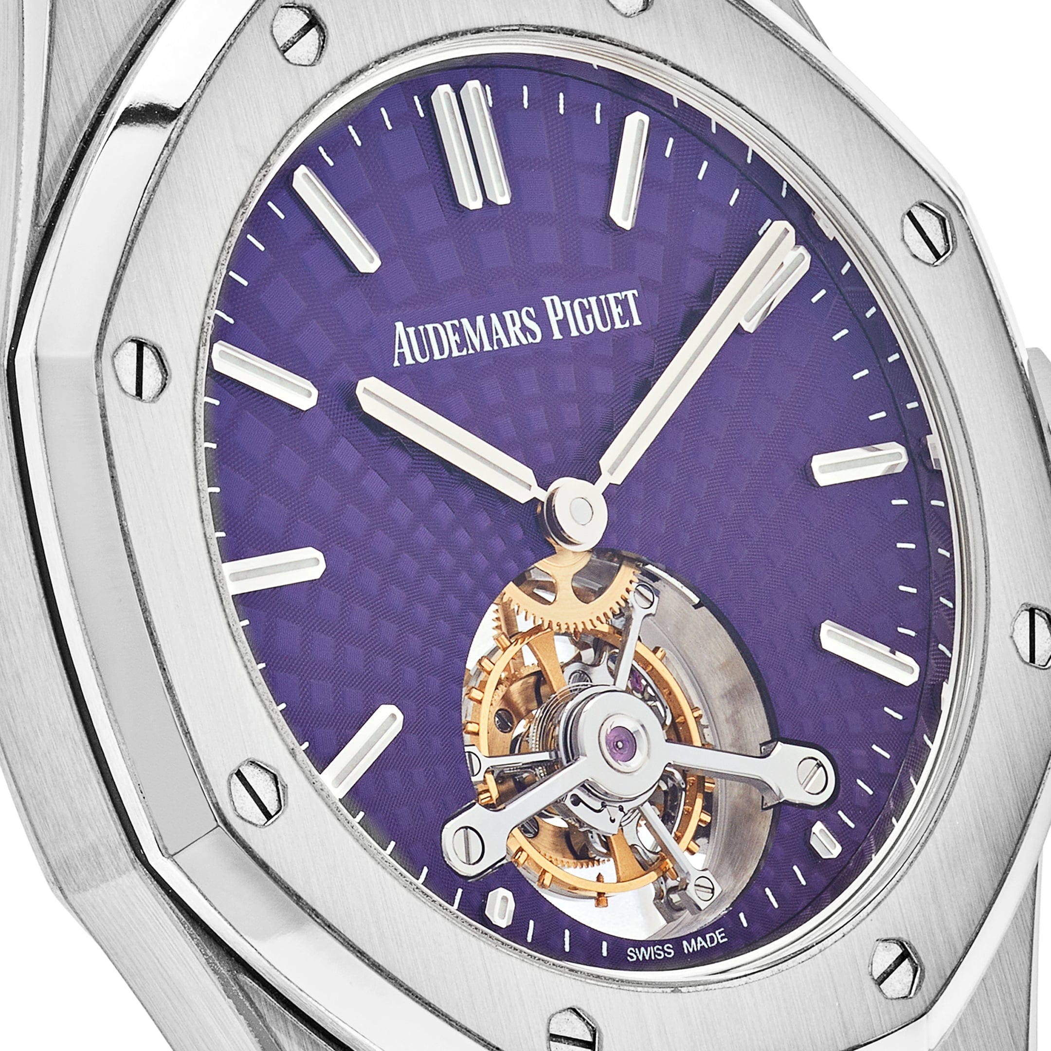 Luxury Watch Audemars Piguet Royal Oak Tourbillon Extra Thin Purple Dial 26522ST.OO.1220ST.01 Wrist Aficionado
