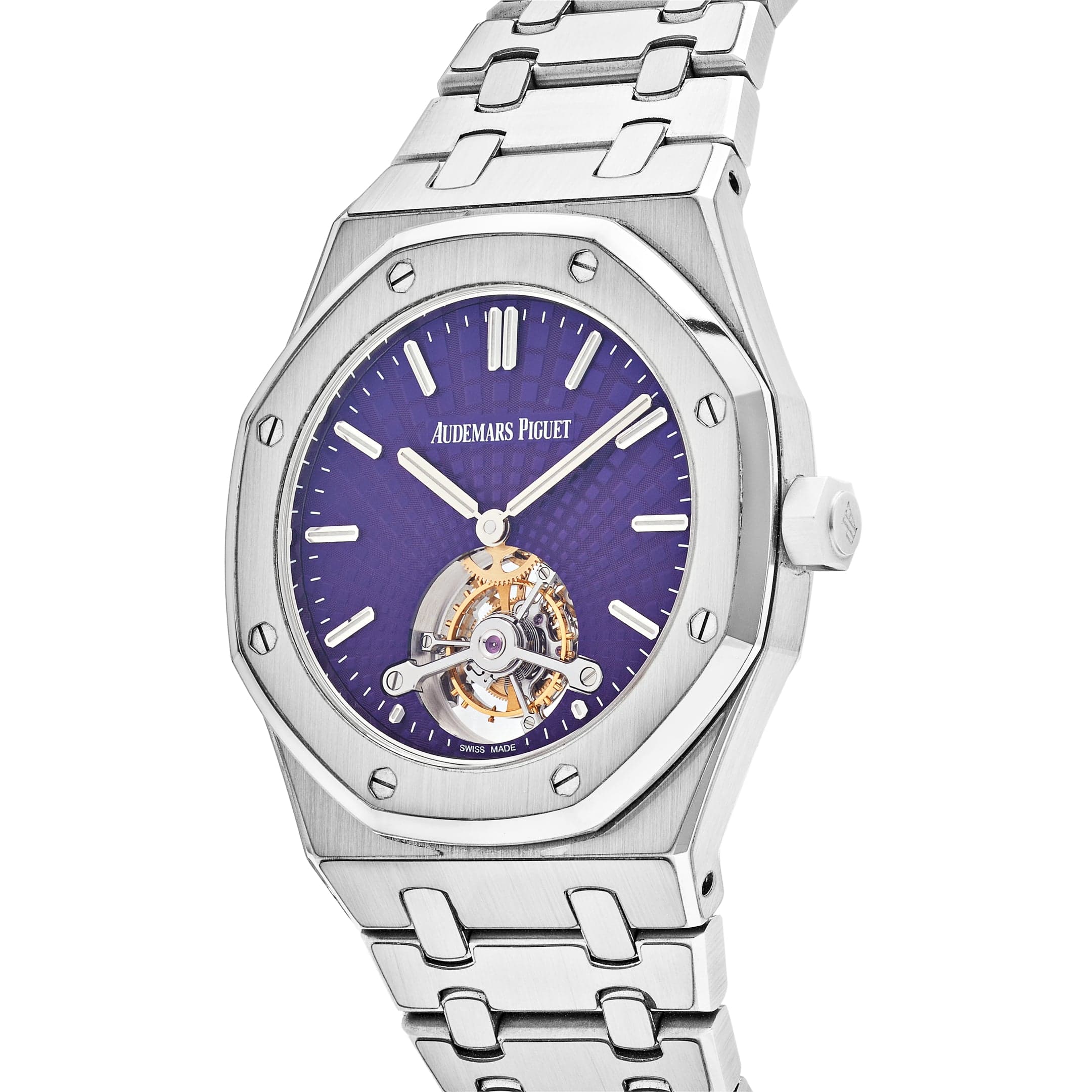 Luxury Watch Audemars Piguet Royal Oak Tourbillon Extra Thin Purple Dial 26522ST.OO.1220ST.01 Wrist Aficionado