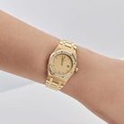 Audemars Piguet Royal Oak Vintage 6048BA 'Ladies' Yellow Gold Champagne Diamond Dial Diamond Bezel Quartz (1986)