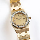 Audemars Piguet Royal Oak Vintage 6048BA 'Ladies' Yellow Gold Champagne Diamond Dial Diamond Bezel Quartz (1986)