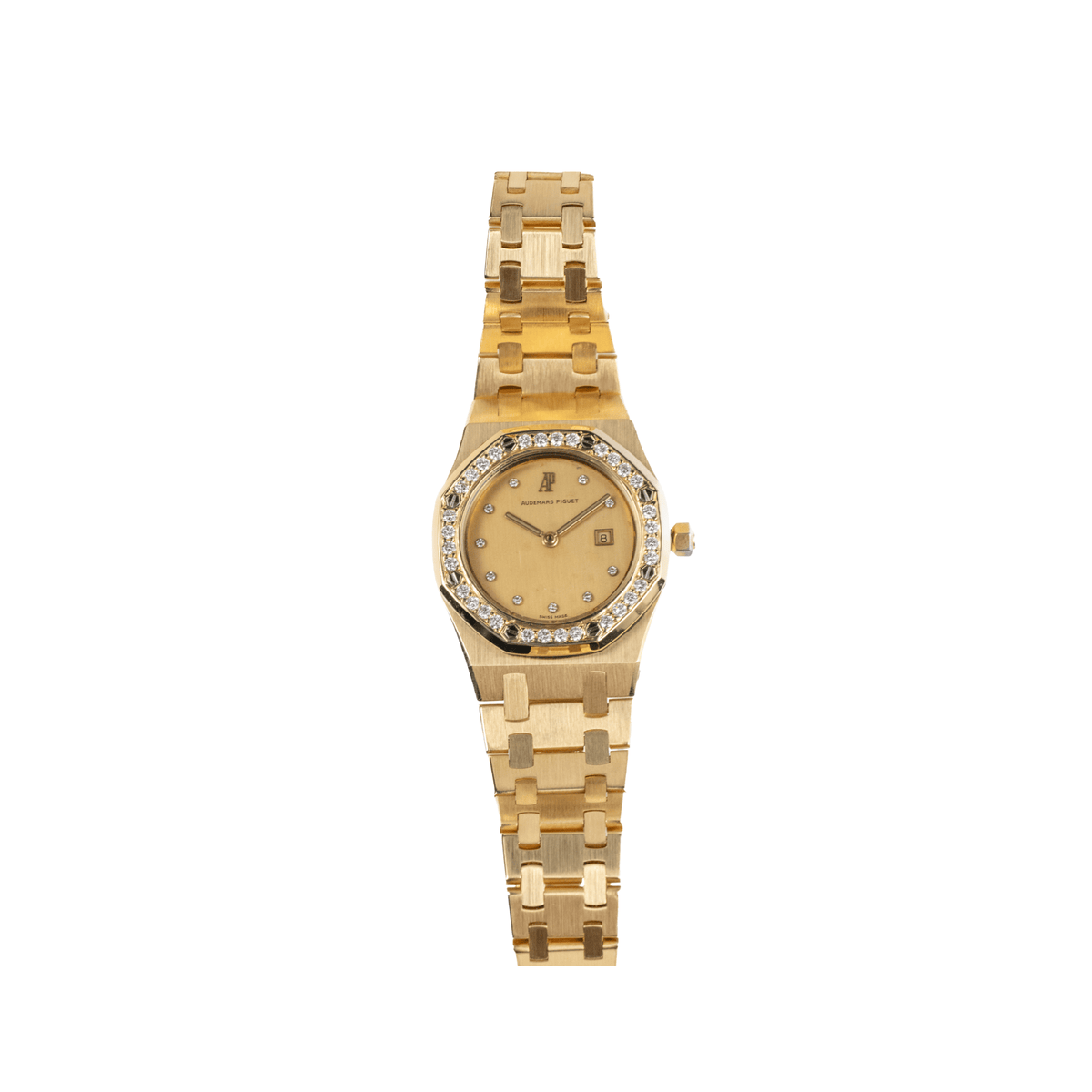 Audemars Piguet Royal Oak Vintage 6048BA 'Ladies' Yellow Gold Champagne Diamond Dial Diamond Bezel Quartz (1986)