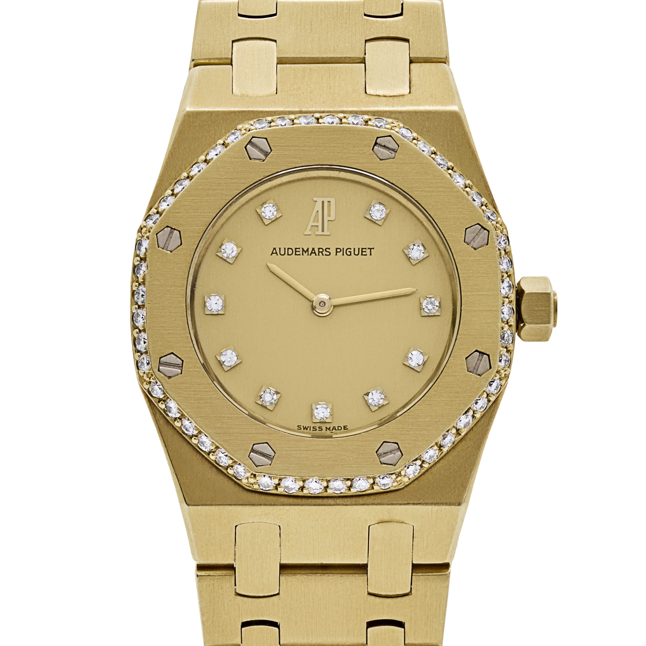 Audemars Piguet Royal Oak Vintage 6164/516 'Ladies' Yellow Gold Champagne Diamond Dial Diamond Bezel