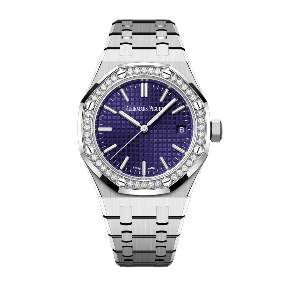 Audemars Piguet Royal Oak White Gold Purple Dial Diamond Bezel