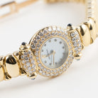 Audemars Piguet Vintage Classique 67030BA.SS.1088BA.01 'Ladies' Yellow Gold Mother of Pearl Sapphire Dial Diamond Bezel Quartz (1996)