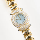 Audemars Piguet Vintage Classique 67030BA.SS.1088BA.01 'Ladies' Yellow Gold Mother of Pearl Sapphire Dial Diamond Bezel Quartz (1996)