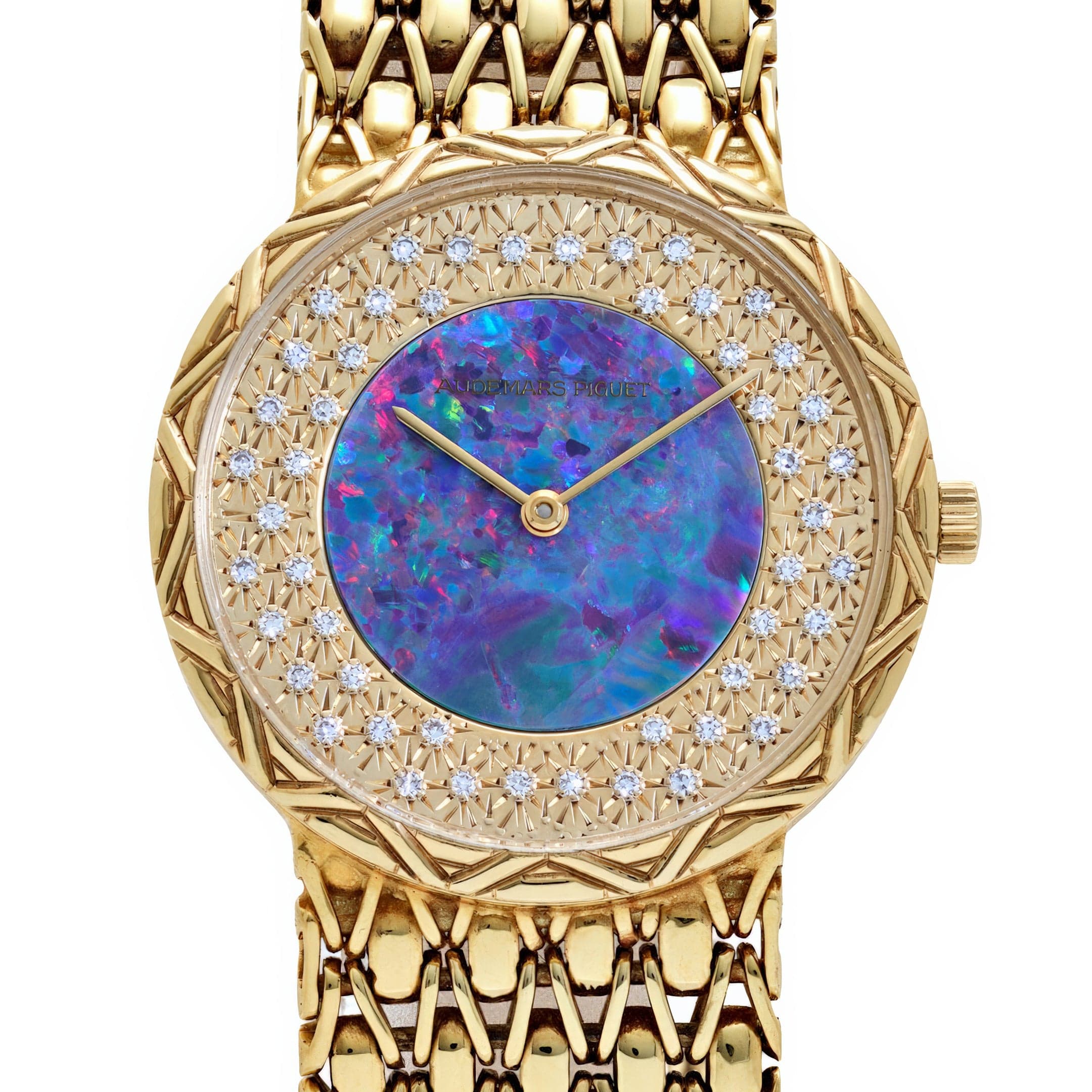 Audemars Piguet Vintage Cobra Yellow Gold Opal Diamond Dial Quartz