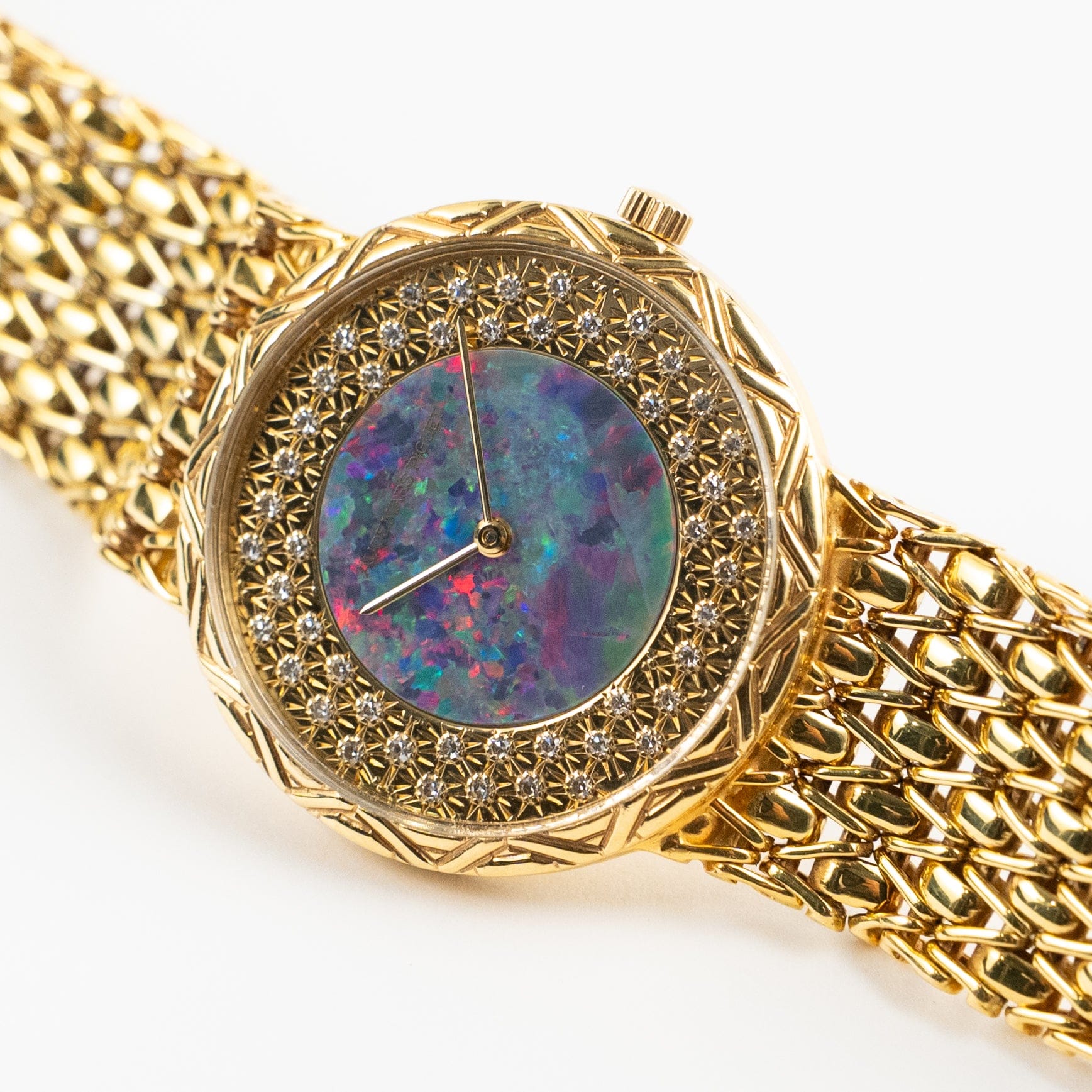 Audemars Piguet Vintage Cobra Yellow Gold Opal Diamond Dial Quartz