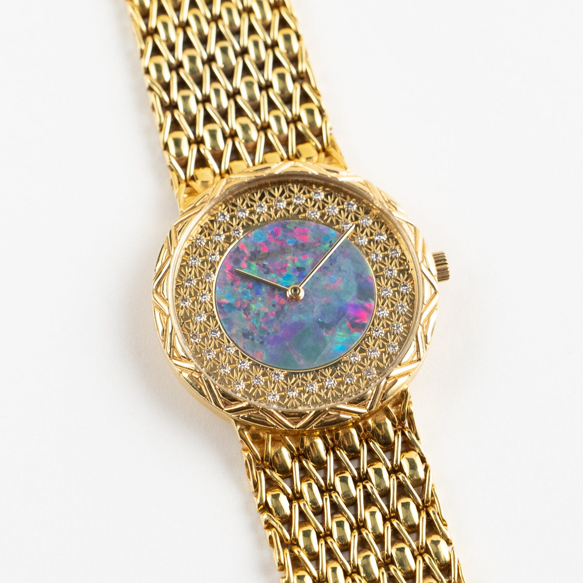 Audemars Piguet Vintage Cobra Yellow Gold Opal Diamond Dial Quartz