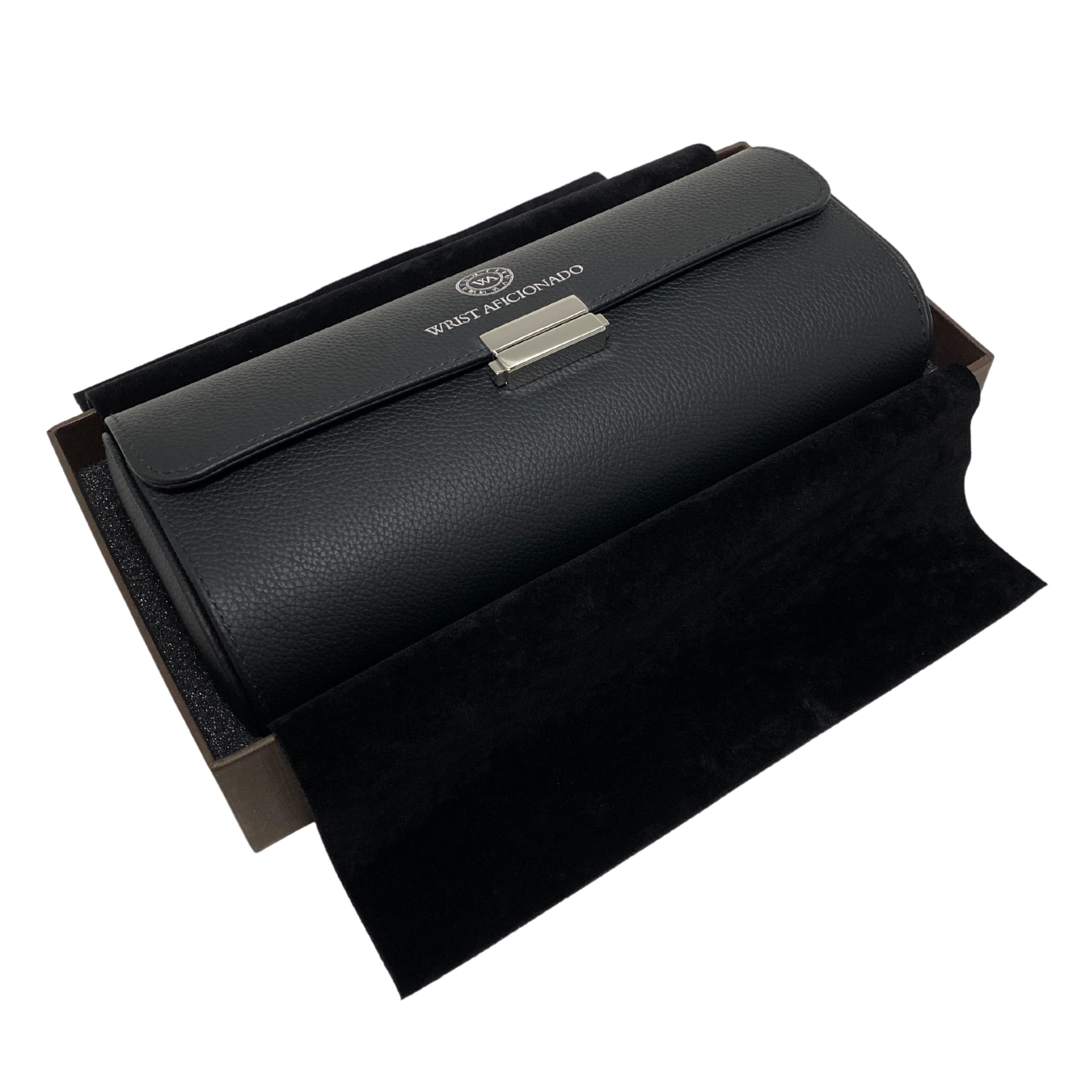 Black Leather Watch Case Wrist Aficionado