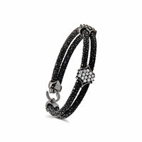 Thumbnail for Black Platinum White Diamond Cluster Bracelet