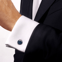 Thumbnail for Cufflinks Blue Titanium and Platinum Cufflinks with Diamonds Wrist Aficionado