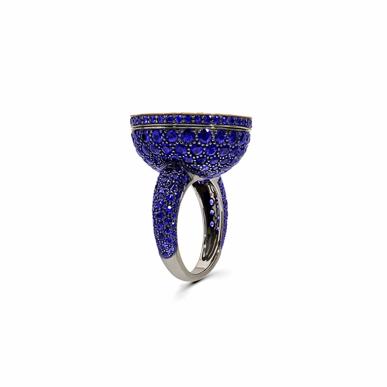 Rings Boucheron Sapphire Blackened Gold Secret Ring Wrist Aficionado