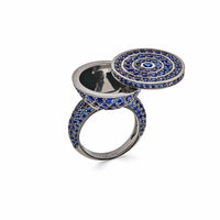 Thumbnail for Rings Boucheron Sapphire Blackened Gold Secret Ring Wrist Aficionado