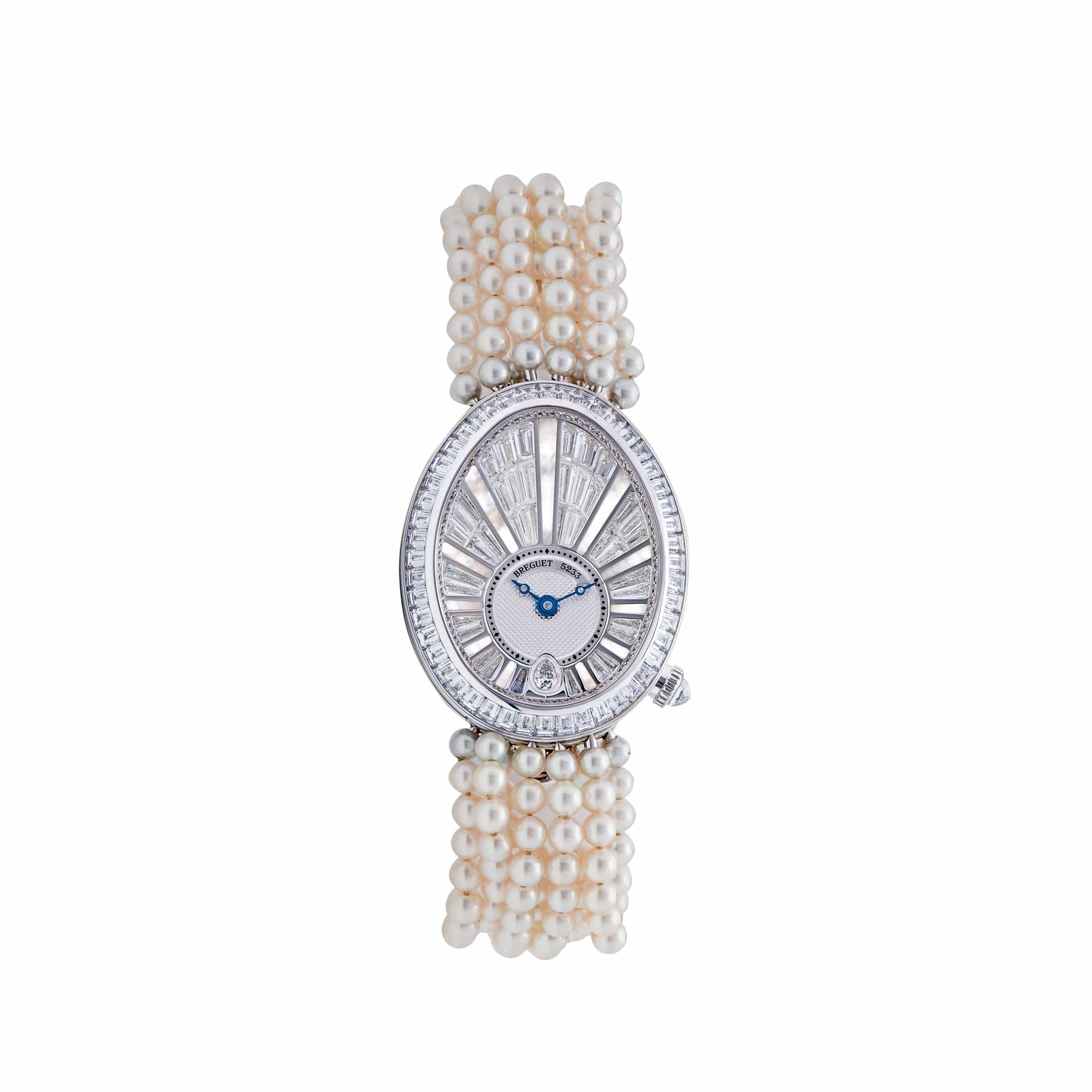 Breguet Reine de Naples 8939BB Baguette Diamonds Pearl Bracelet