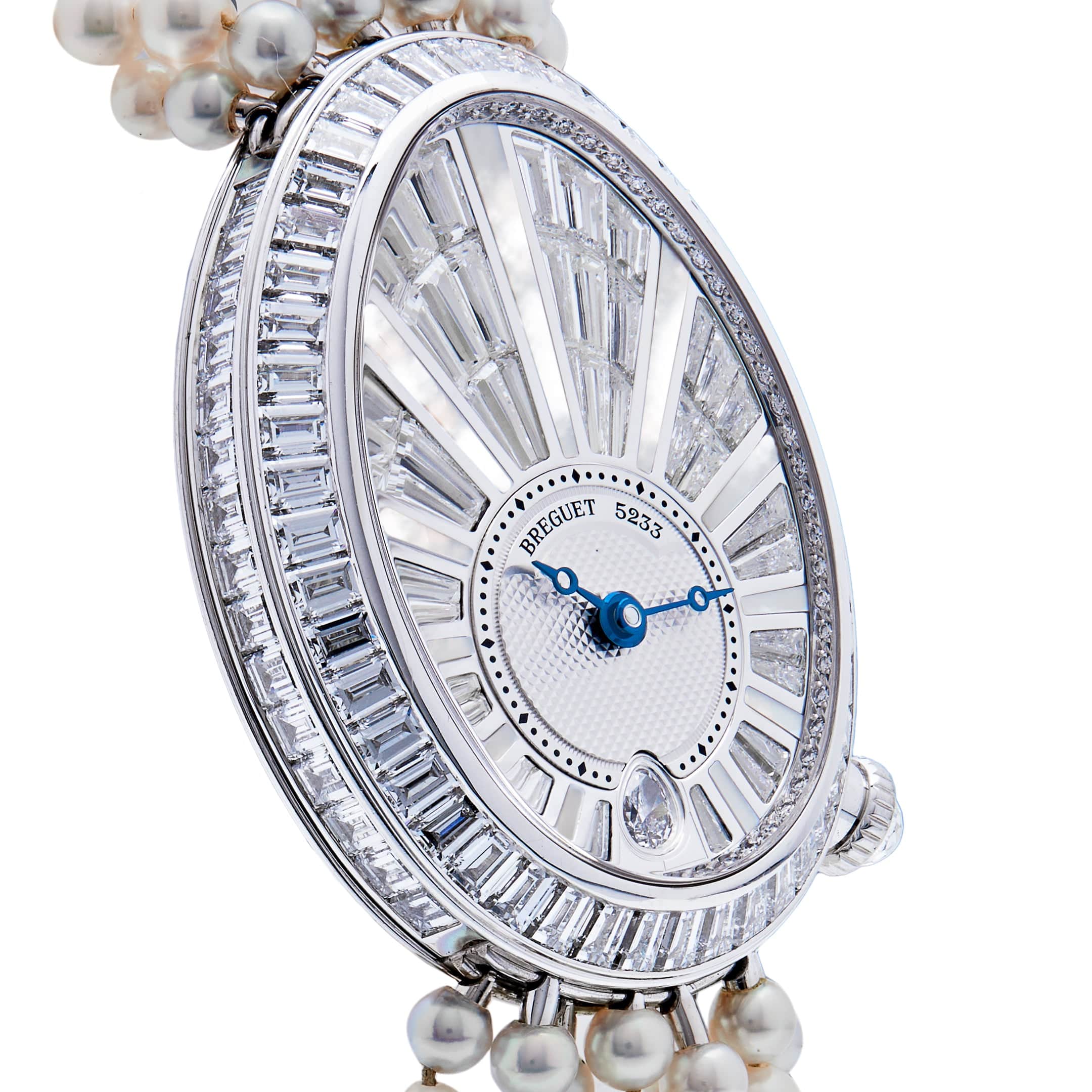 Breguet Reine de Naples 8939BB Baguette Diamonds Pearl Bracelet