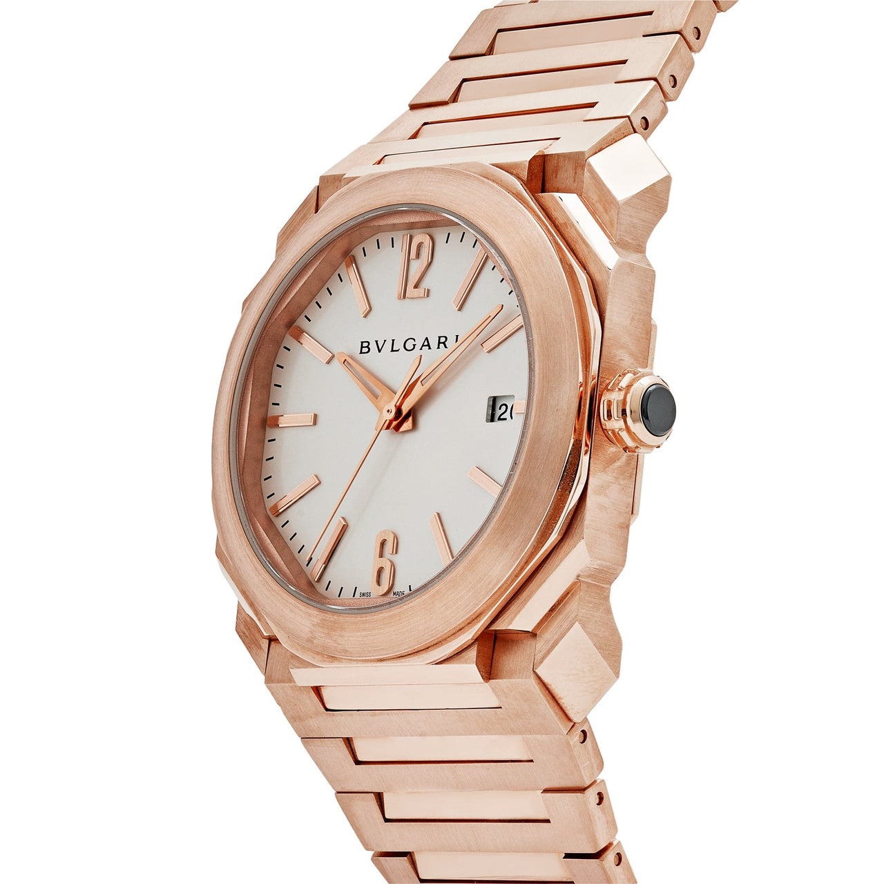 BVLGARI Octo Automatic 102318 Rose Gold Silver Dial