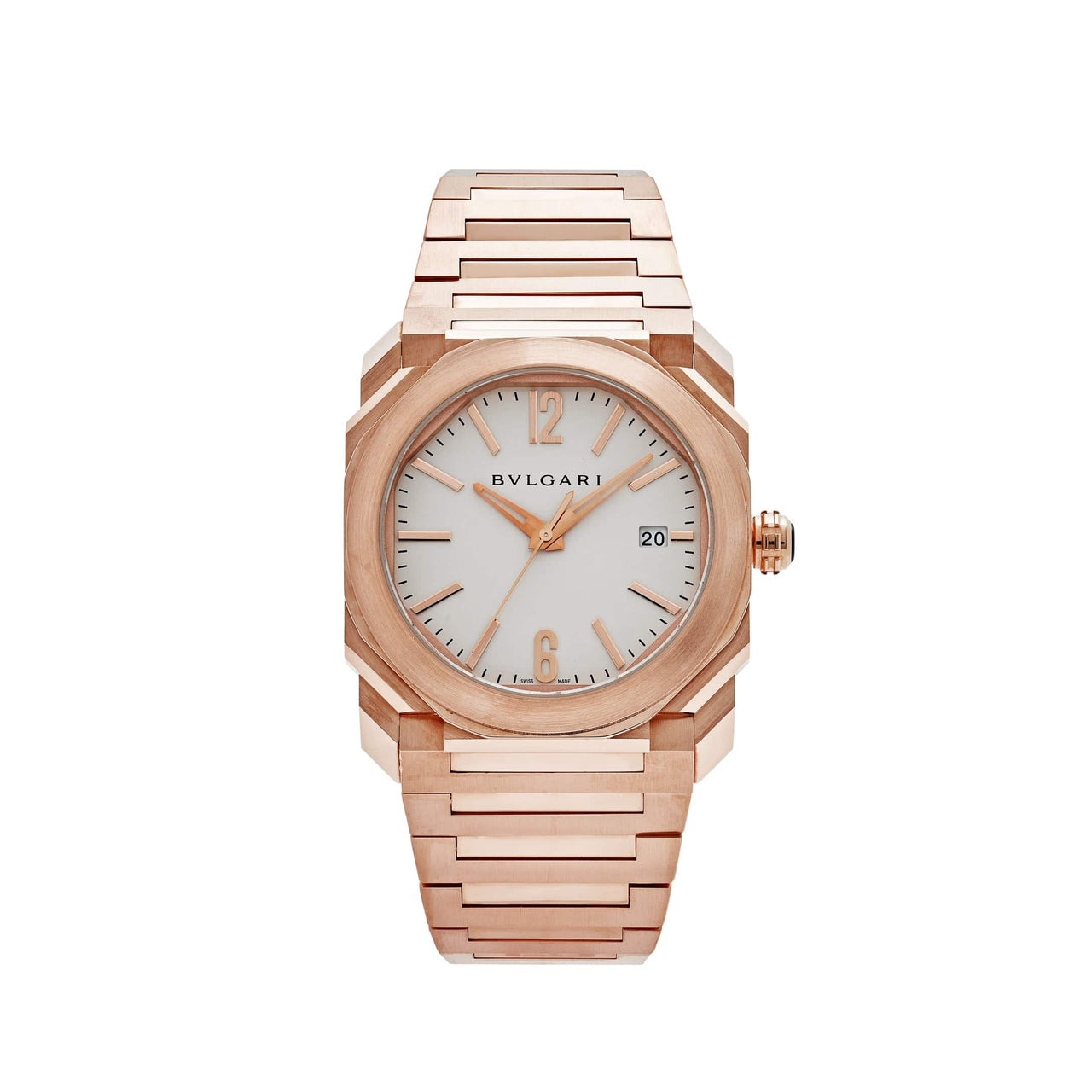 BVLGARI Octo Automatic 102318 Rose Gold Silver Dial