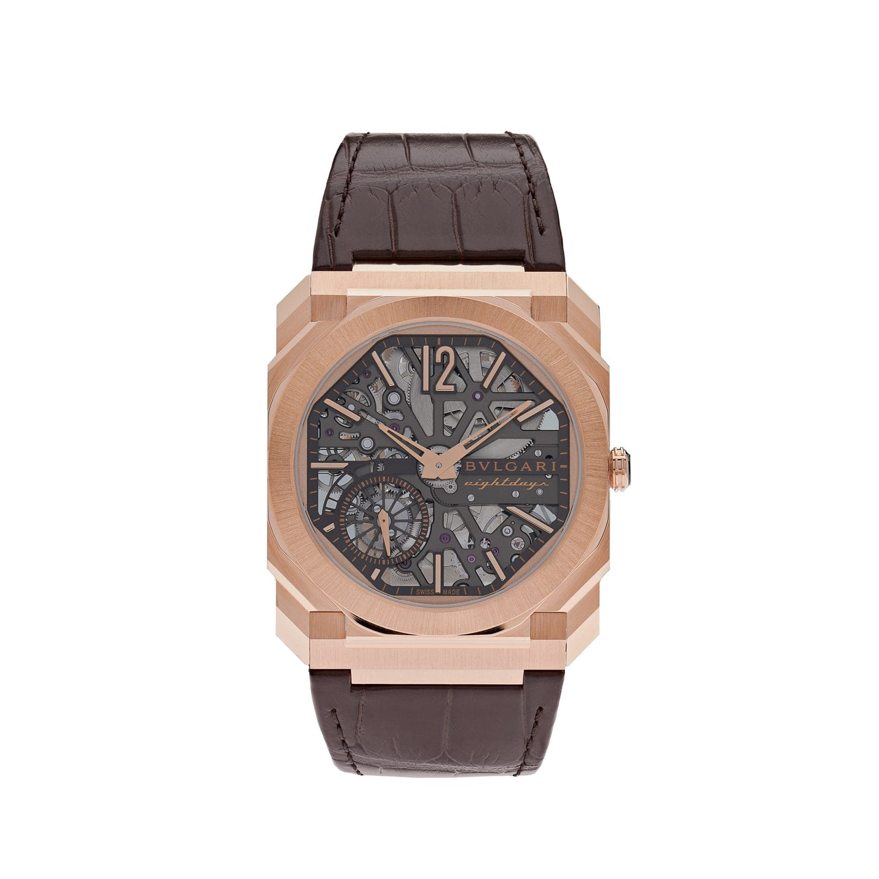 Luxury Watch Bvlgari Octo Finissimo Skeleton 8 Days Rose Gold 103667 Wrist Aficionado