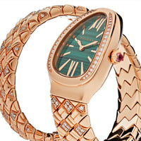 Thumbnail for Luxury Watch Bvlgari Serpenti Spiga Rose Gold Malachite Dial Diamond Watch 103626 Wrist Aficionado