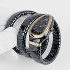Bvlgari Serpenti Spiga Watch 102885 Black Ceramic and Rose Gold Black Lacquered Polished Dial Diamond Bezel (2026)