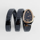 Bvlgari Serpenti Spiga Watch 102885 Black Ceramic and Rose Gold Black Lacquered Polished Dial Diamond Bezel (2026)
