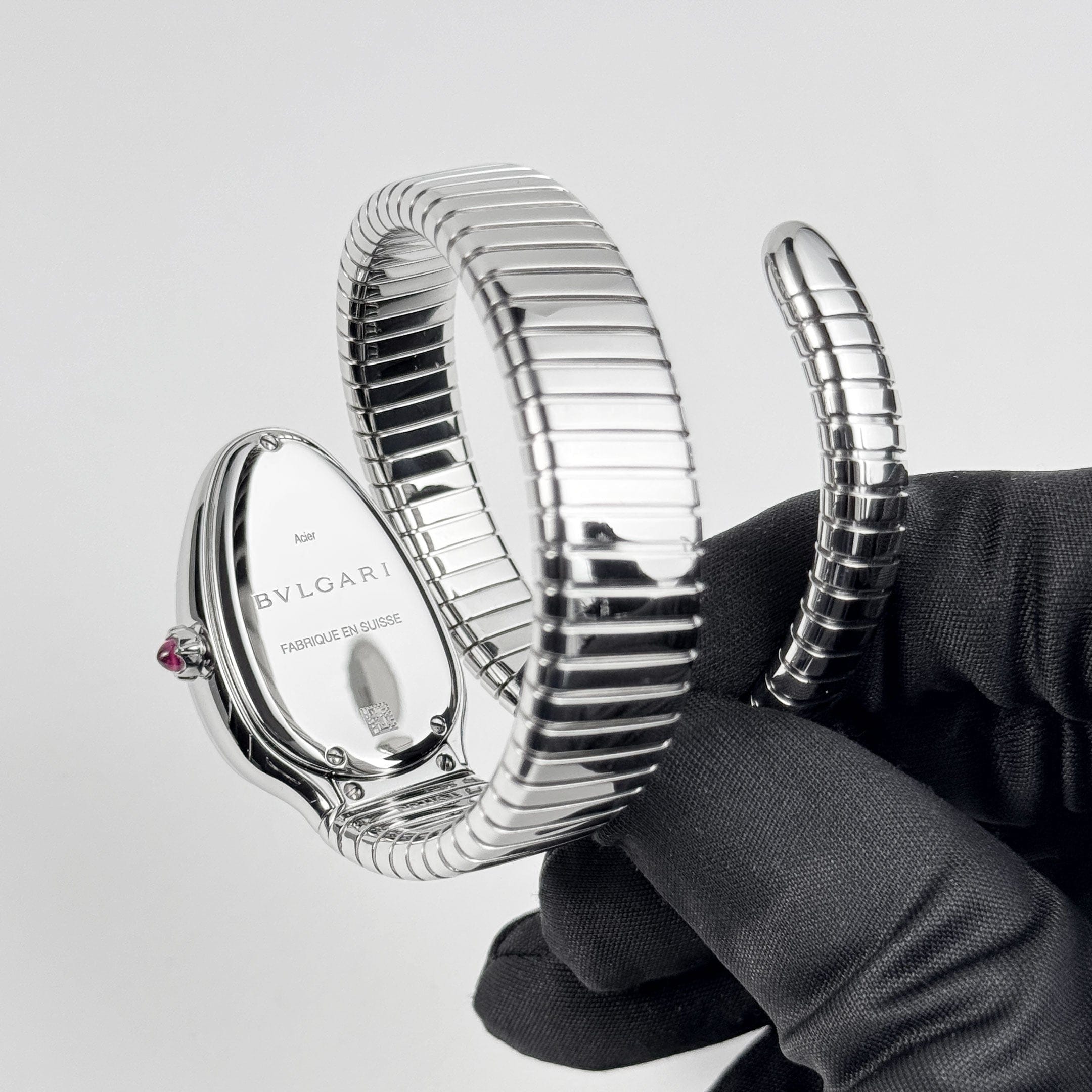 BVLGARI Serpenti Tubogas 101827 Stainless Steel Silver Opaline Dial Diamond Bezel Quartz (2023)