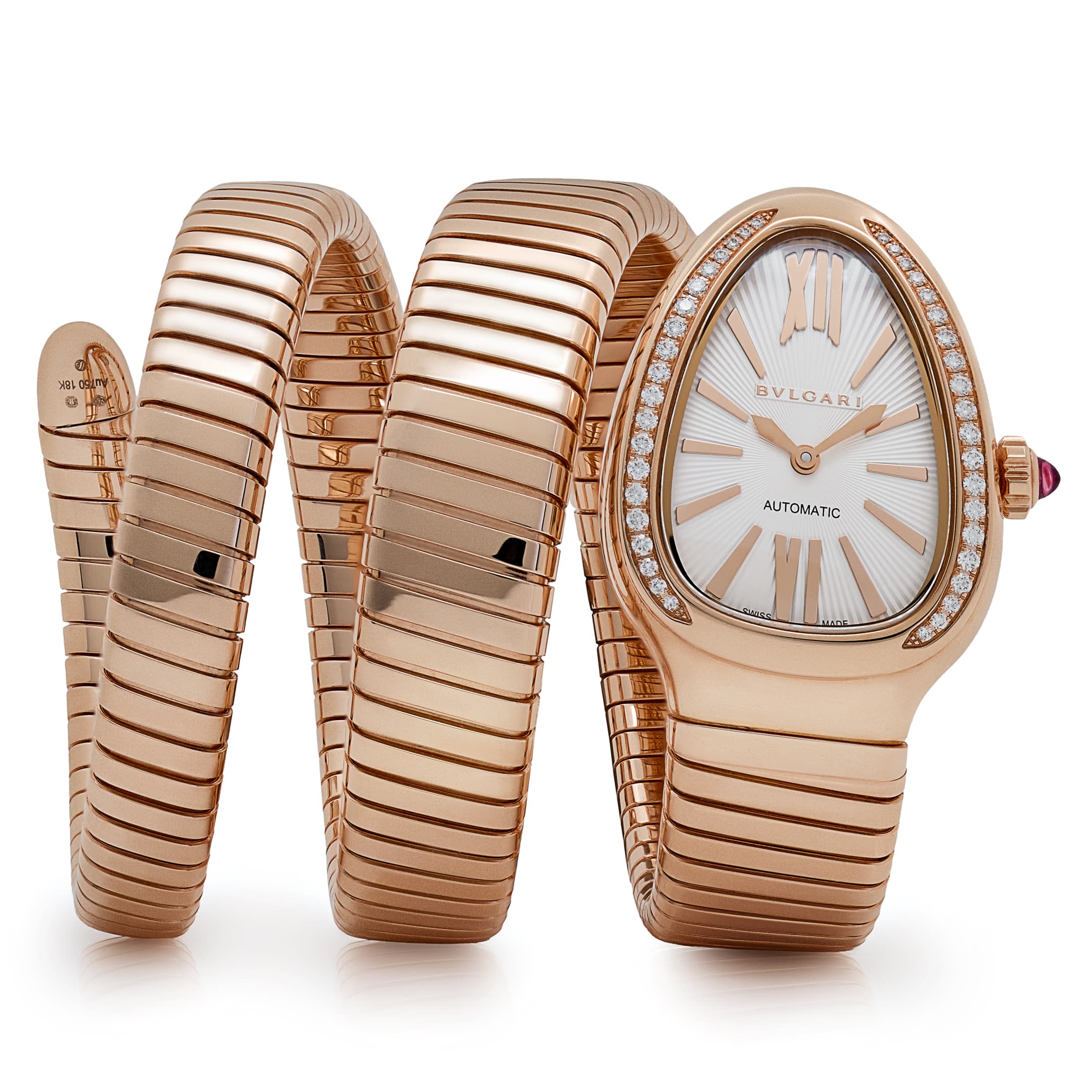 BVLGARI Serpenti Tubogas 103905 Rose Gold White Opaline Soleil