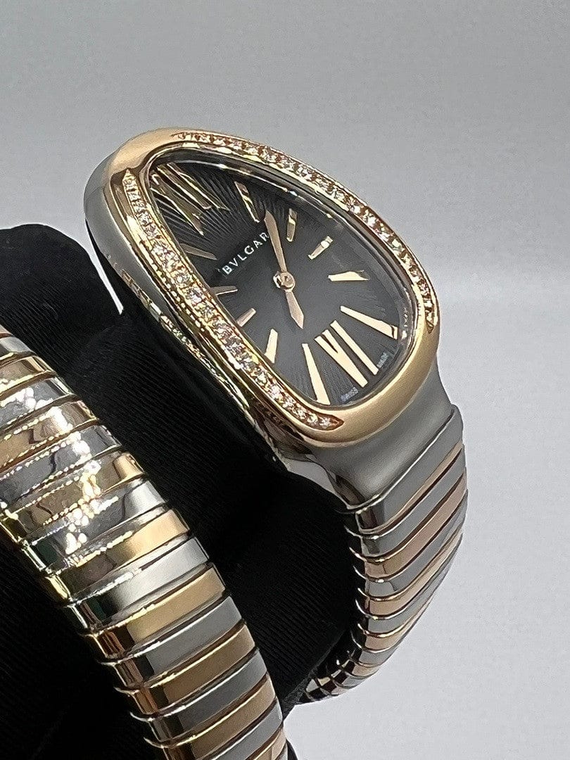 Luxury Watch Bvlgari Serpenti Tubogas 35mm Stainless Steel & Rose Gold 102099 Wrist Aficionado