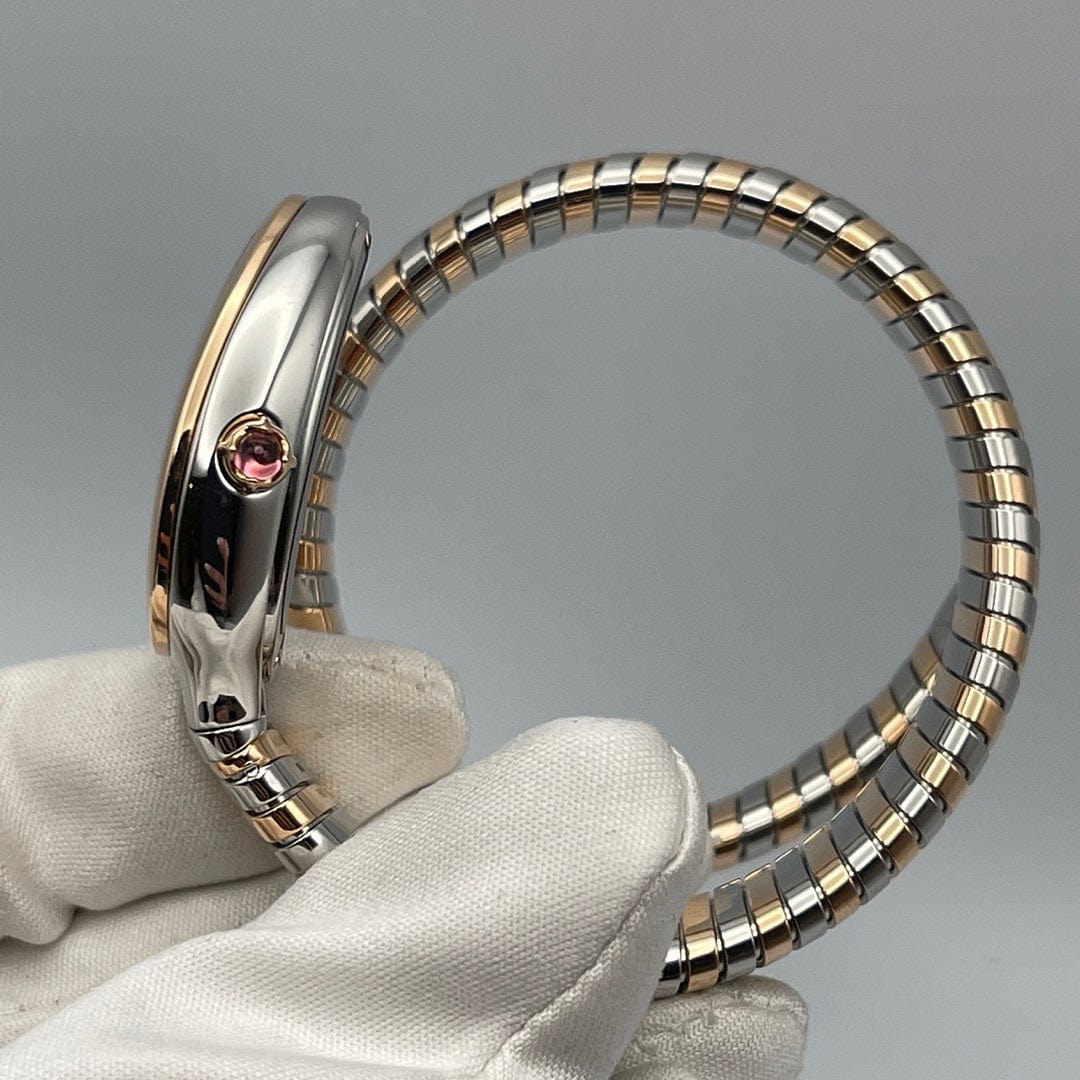 Luxury Watch Bvlgari Serpenti Tubogas 35mm Stainless Steel & Rose Gold 103288 Wrist Aficionado
