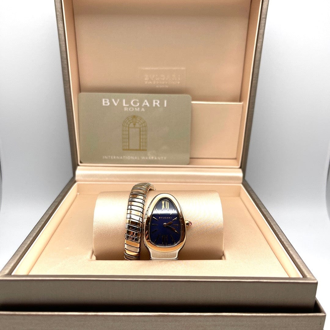 Luxury Watch Bvlgari Serpenti Tubogas 35mm Stainless Steel & Rose Gold 103288 Wrist Aficionado