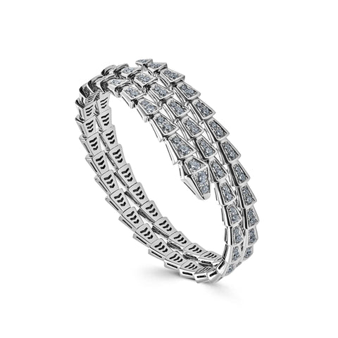 Bvlgari double-sided shops triangular hollow skirt size diamond bracelet